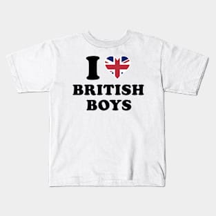 I Love British Boys, I Heart British Boys Kids T-Shirt